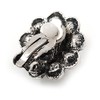 Vintage Inspired Clear Crystal Flower Clip On Earrings 20mm