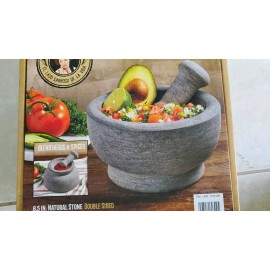 Casa Maria Mortar and pestle stone NIB for grinding spices Glaucomole chutney