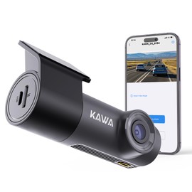 KAWA Drive Recorder, 2K Resolution, 1296P Voice Control, Ultra Small, Optional Installation, Smartphone Interlocking, 360° Rotation, WI-FI Compatible, Parking Monitoring, Motion Detection, G-Sensor