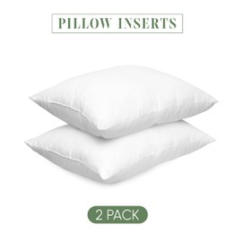 Elegant Comfort Set of 2 Poly-Cotton Shell Siliconized Fiber Filling 2 Pack Throw Inserts Sofa Bed and Couch Indoor Decorative Pillows, 16x36 Inch - Pack of 2, White 2 Count