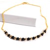 Anklet Black Onyx Gemstone Ankle Bracelet Gold Plated Chain Size