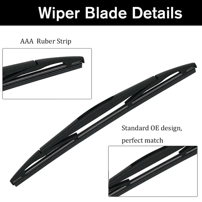 Ruolin Car Rear Wiper Black Replacement Rear Wiper Arm +