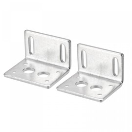 sourcing map Motor Bracket Motor Mounting Holder 30x46x38mm Silver Tone for Worm Gear Motor 2pcs