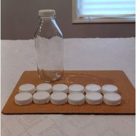 stanpac Glass Milk Bottle Caps - 12 Pack - 48mm Replacement  Caps fits Libbey & Stanpac
