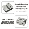Runseaway 2PCS 180° Glass Door Pivot Hinge Kit, Stainless Steel