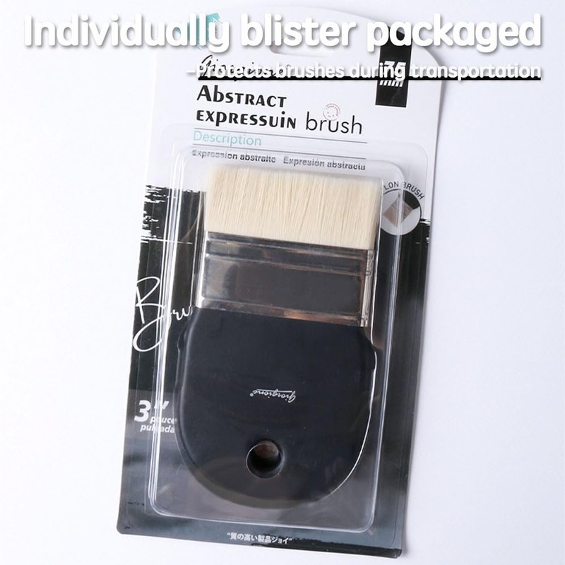 DOGGER Flat Paddle Paint BrushSet Short Handle Paint Brushes for