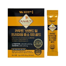 Vitamin Village Kamut Brand Wheat Premium Enzyme 100 Gold 2g x 30 sachets 1 unit / 비타민마을 카무트 브랜드 밀 프리미엄 효소 100 골드 2g x 30포 1개