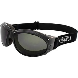 Global Vision Eliminator Gafas Acolchadas para Motocicleta de Dirt Bike para Hombres y Mujeres (Marco Negro/Lente Ahumado) - Negro - Top...