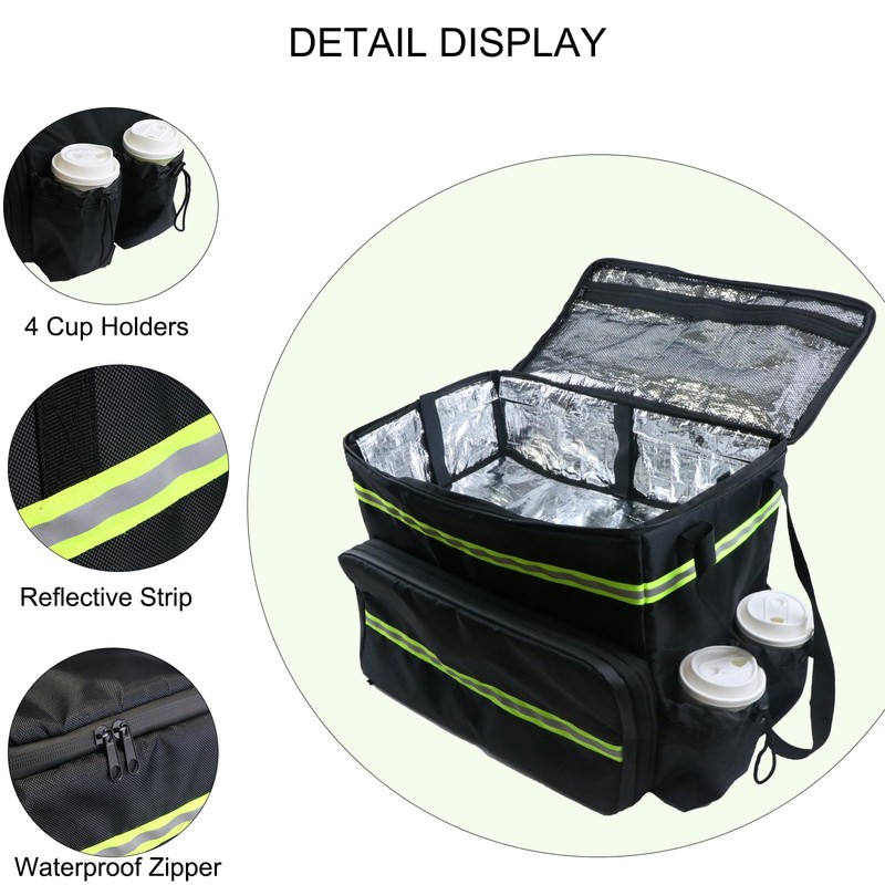 MEODOASSY Food Delivery Backpack,17"x17"x16" Insulated Pizza Delivery Backpack,Large Motorcycle Food
