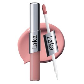 Laka Perfect Twin Lip, 0.31 oz/0.31 onzas, tinte labial mate doble y brillo claro, color altamente pigmentado, ajuste ligero, deslizamiento suave, tex