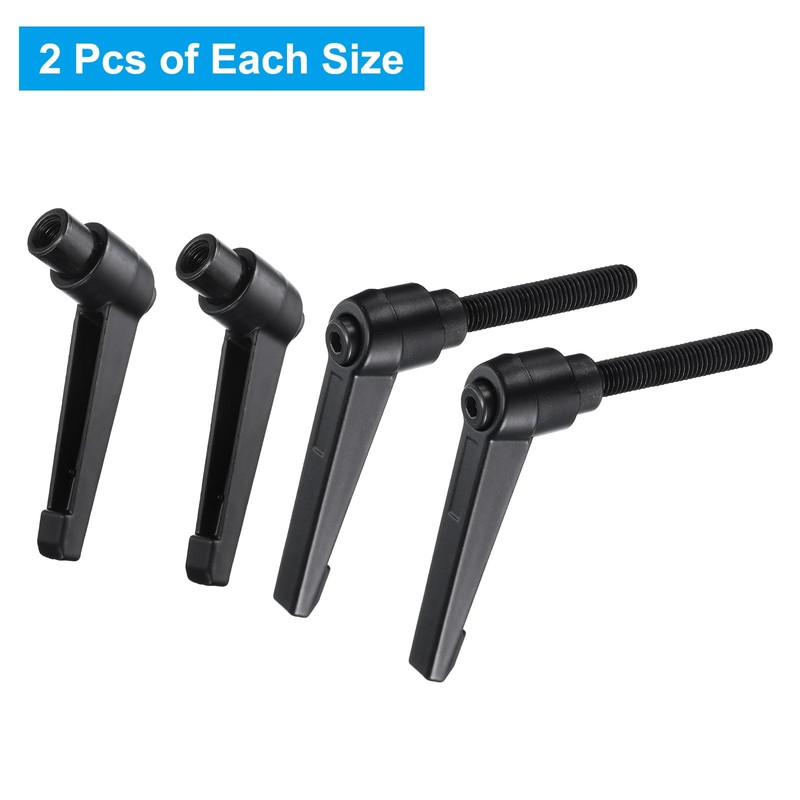 sourcing map 4pcs Clamping Lever Adjustable Handle Set Metric M8