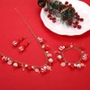 HSWE Christmas Candy Cane Jewelry Set Red White Candy Cane