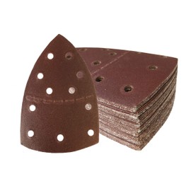 Prio Sanding Triangles │ Pack of 50 │ 11 Hole │ 105 x 152 mm │ Grit 180 │ for Multi Sanders │ Sanding Sheets │ Triangle Sanding Pads │ Sandpaper