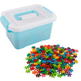 300pcs Plum Blossom Building Block Set, Solid Plastic Interlocking Disc Building Blocks STEM Learning Toys for Preschool Kids Boys Girls Age 4-8 (Colorful)