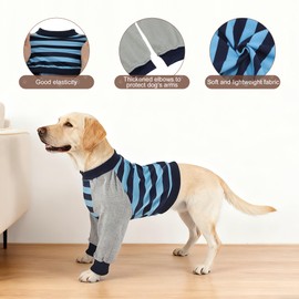 GLIDESMOOTH Recovery Suit for Dogs, Comfortable Post-Operative Clothing, Dog Recovery Suit, Provides Protection for Dog's Front Leg and Arm Wounds, X-Large, Blue