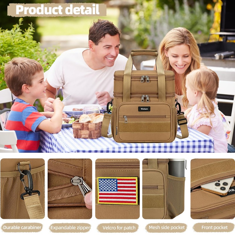 Weitars Lunch Box for Men Women Dual Compartment Lunch Box