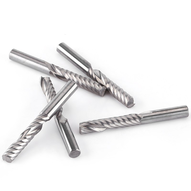 5pcs Tungsten Carbide End Mill Single Flute Spiral CNC Milling
