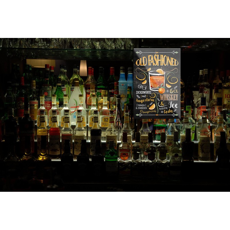schilderkreis24 Cocktail Recipe "Old Fashioned" Magnet Alcohol Spirits Decorative Fridge