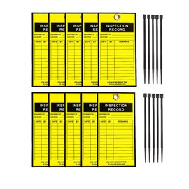 LIVELIFEBETTER® Inspection Tags - Set of 10 with Cable Ties for Equipment Checks, Isolation Warnings & Records, Indoor/Outdoor Use