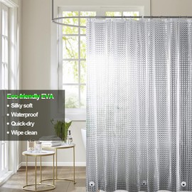 Plastic Shower Liner - Premium EVA 4G Shower Curtain Liner with Rustproof Grommets and 3 Weighted Magnets, Waterproof Shower Curtains for Bathroom (3D Cat-Eye, 72"*72")