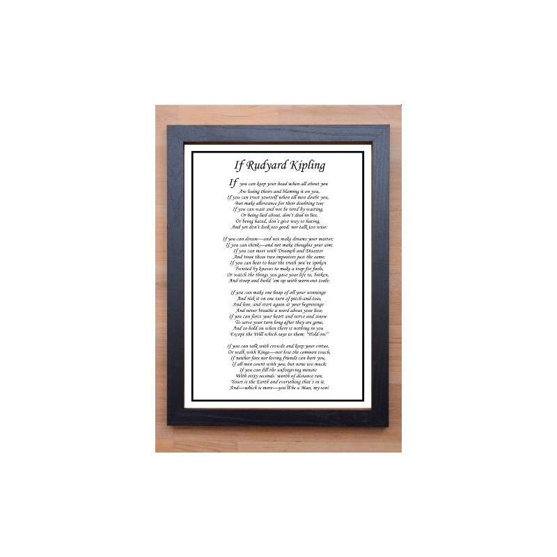 Stunning Framed Inspirational Quote/Print/Rudyard Kipling