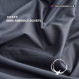 YnM Cotton Duvet Cover for Weighted Blankets (Dark Grey, 48''x72'')