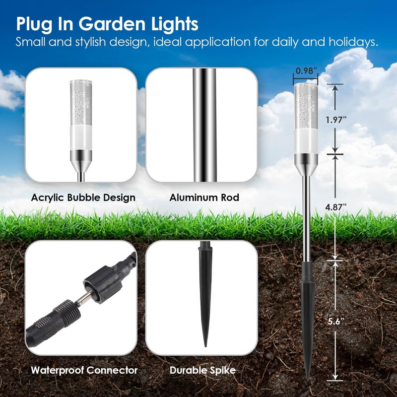 B-right LED Pathway Lights Outdoor, 6 Pcs Path Lights 570