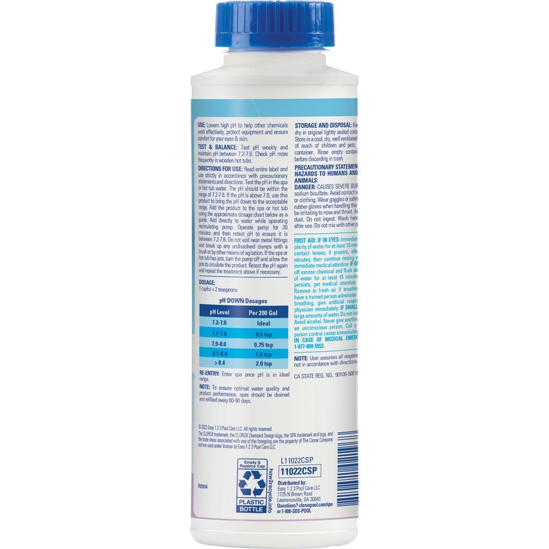 Clorox® Pool&Spa™ Spa pH Down, Lowers pH in Spa Water,