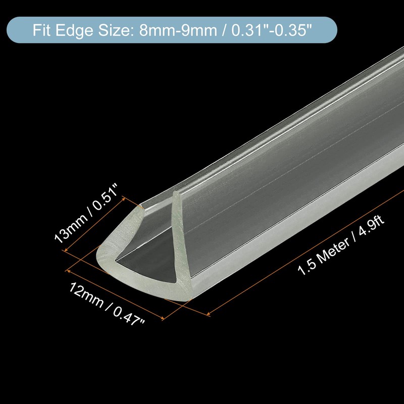 sourcing map U Channel Edge Strips 4.9ft Length Rubber Protection