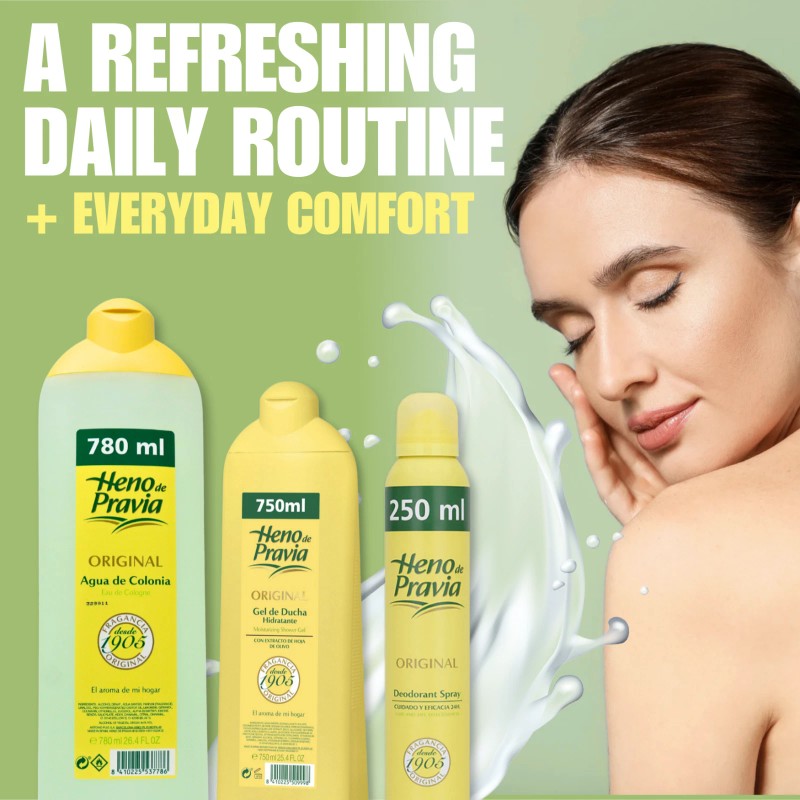 Heno de Pravia Personal Care Pack – Cologne, Shower Gel