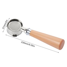 51mm Bottomless Portafilter 3 Ears, Double Cup Filter Basket & Puck Screen Stainless Steel Coffee Portafilter Compatible with Casabrews CM5418, 3700Essential, 3700Gense, 3700Pro - D