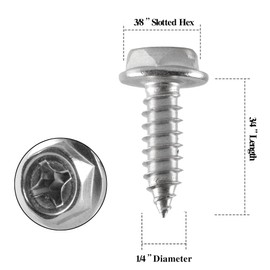 LivTee Rustproof License Plate Screws for Securing License Plates Frames and Covers on Cars and Trucks, 4 Sets Premium Stainless Steel Self Tapping Mounting Bolts, Silver