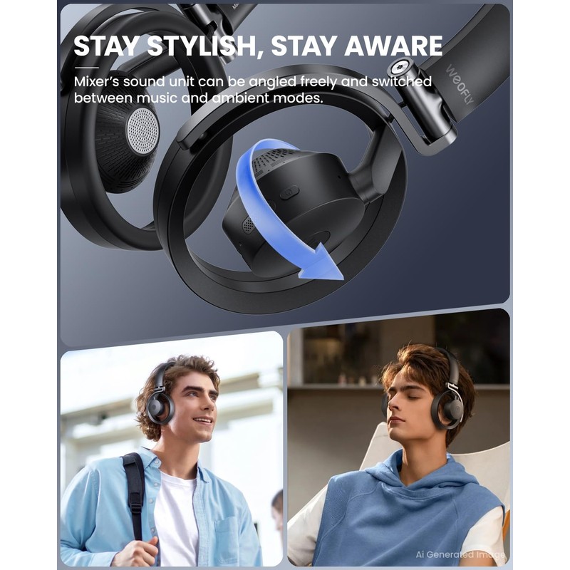 Weofly Mixer Open Ear Headphones, Wireless Headphones with Qualcomm aptX