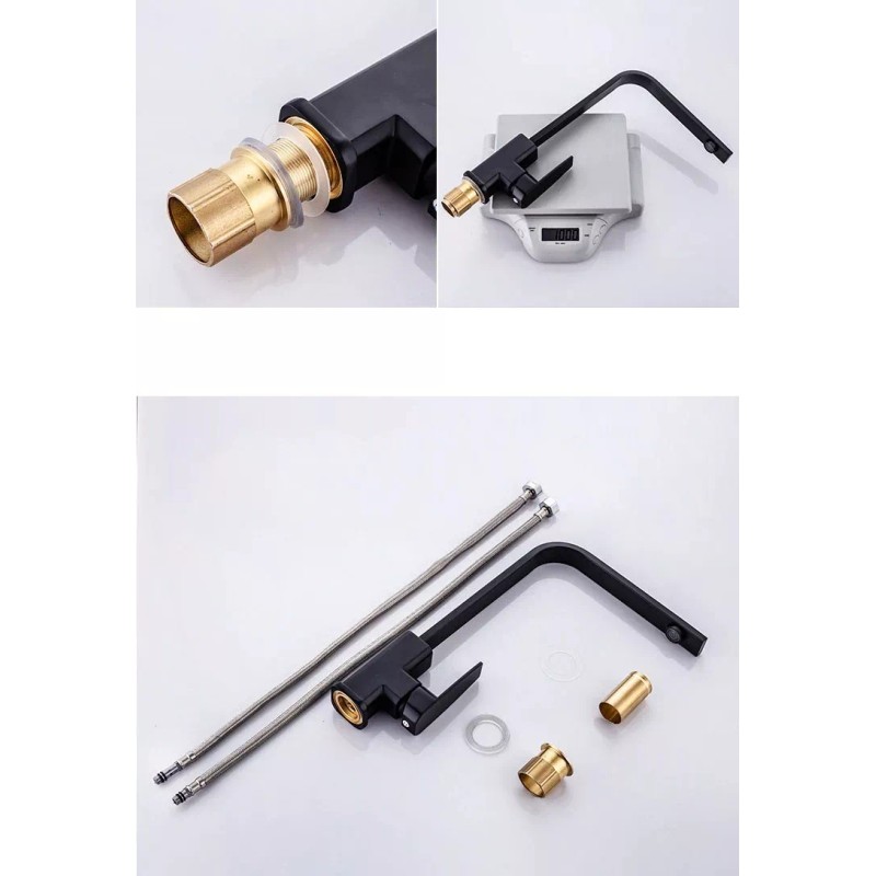 Sym shim Llave Monomando Negro Mate Para Cocinas Modernas Exhibicion