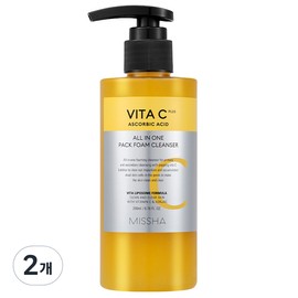 Partner_Reference 미샤 비타씨플러스 올인원 팩 폼 클렌저 200ml 2개 / 미샤 비타씨플러스 올인원 팩 폼 클렌저 200ml 2개