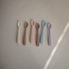 mushie Silicone Baby Feeding Spoons | 2 Pack (Blush/Shifting Sand)