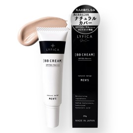 LYFICA Men's BB Cream SPF50+ PA++++ UV Protection, Sunscreen, Foundation, Ceramide, Stains, Wrinkles, Dullness, Additive-free, Hypoallergenic, Sensitive Skin, Dry Skin, Highly Moisturizing, 0.7 oz (20