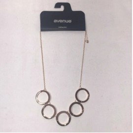 Avenue New Gold and Wood Discs Statement Necklace Beautiful Womens Gift