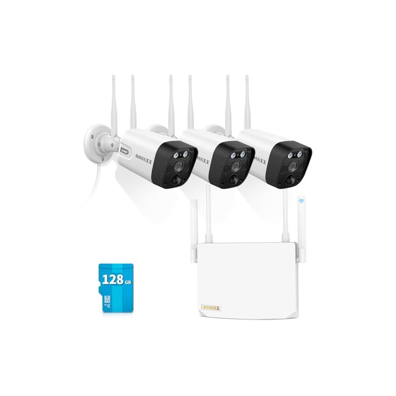 (2-Way Audio) 4-Antennas Enchance 3K 5.0MP 1944P Outdoor Wireless Security