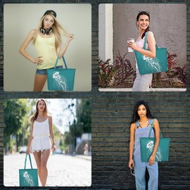 Miss Lulu Women Tote Bag Reusable, Foldable Shoulder Bag, Canvas Bag for School, Large Totes For Kids Teens Casual Shopping Beach Travel Mom Storage