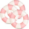 30" Pool Float for Adult-3 PCS Pink Striped Inflatable Pool