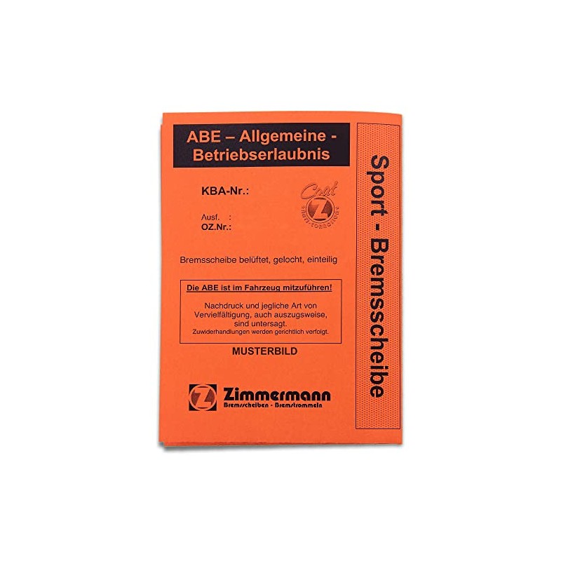 Zimmermann 100121652 Disc Brake Rotor