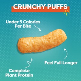 Pnuff Crunch Peanut Butter Puffs - Healthy Snacks, Low Calorie Snacks, Gluten Free Snacks, Vegan, High Protein, Keto, Office Snacks, Low Sugar, as Seen on Shark Tank - Original, 4 Oz Bag (Pack of 15)