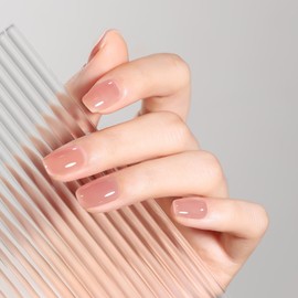 MAYCHAO 15ML Jelly Gray Pink Gel Nail Polish 1Pc Transparent Pink Gel Polish Soak Off UV LED Translucent Nail Polish Nail Art Starter Manicure Salon DIY at Home, 0.5 OZ