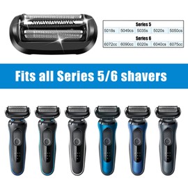 Series 5/6 53B Replacement Shaver Head Compatible with Braun Series 5/6 Shaving Films 5020cs 5018s 5035s 5049cs 5050cs 6020s 6040cs