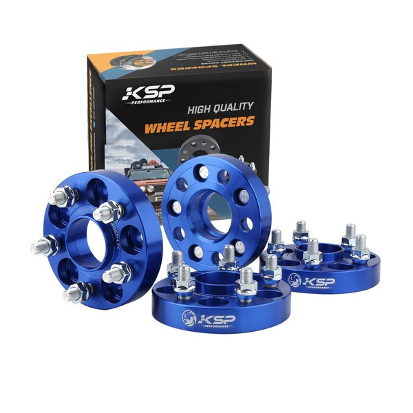 KSP 5X100 to 5x114.3 Wheel Adapters, 25mm Forged Lug Centric Convert Spacer 64.1mm Hub Bore with M12x1.5 Studs, Only Work on 5x4.5”Rims(Such as Compass Wrangler Cherokee Liberty)