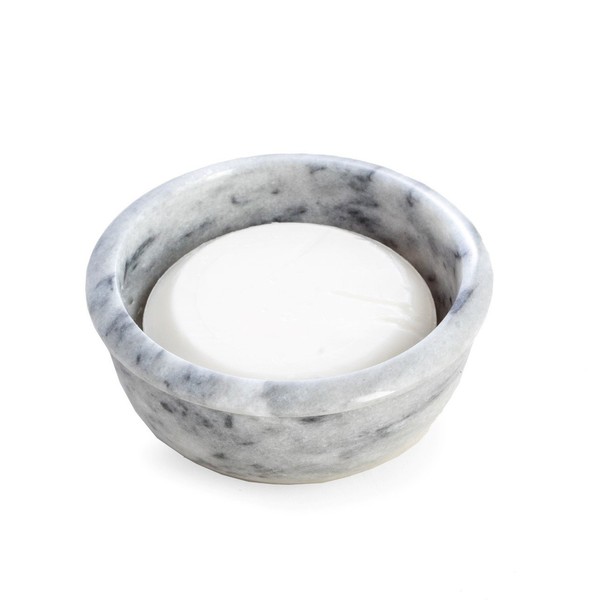 Solid Gray Zebra Solid Marble Shave Shaving Soap Bowl