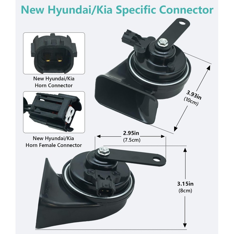 NEOGET Car Horn Kit for New Hyundai/Kia 12V Loud Waterproof