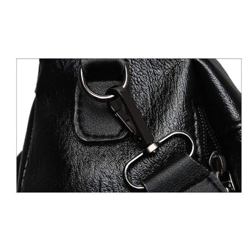 shepretty Women’s Anti-Theft Backpack, Shoulder Bag, School Bag Leather, B0298-bk