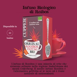 Cupper Infuso Rooibos Biologico (4 confezioni da 20 bustine di tè, totale 80 bustine di tè)